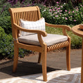 Havenside Home Chara Outdoor Teak Wood Dining Chair With Cushion