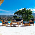 Cambridge Casual Leon 5 Piece Teak Patio Conversation Set With Cushions