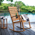 Cambridge Casual Logan Teak Outdoor Rocking Chair With Cup Holder