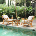 Havenside Home Lowell 3 Piece Teak Small Patio Chat Set