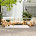 Havenside Home Lowell 5 Piece Teak Patio Conversation Set