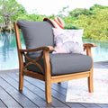 Havenside Home Lowell Teak Patio Lounge Chair With Cushion