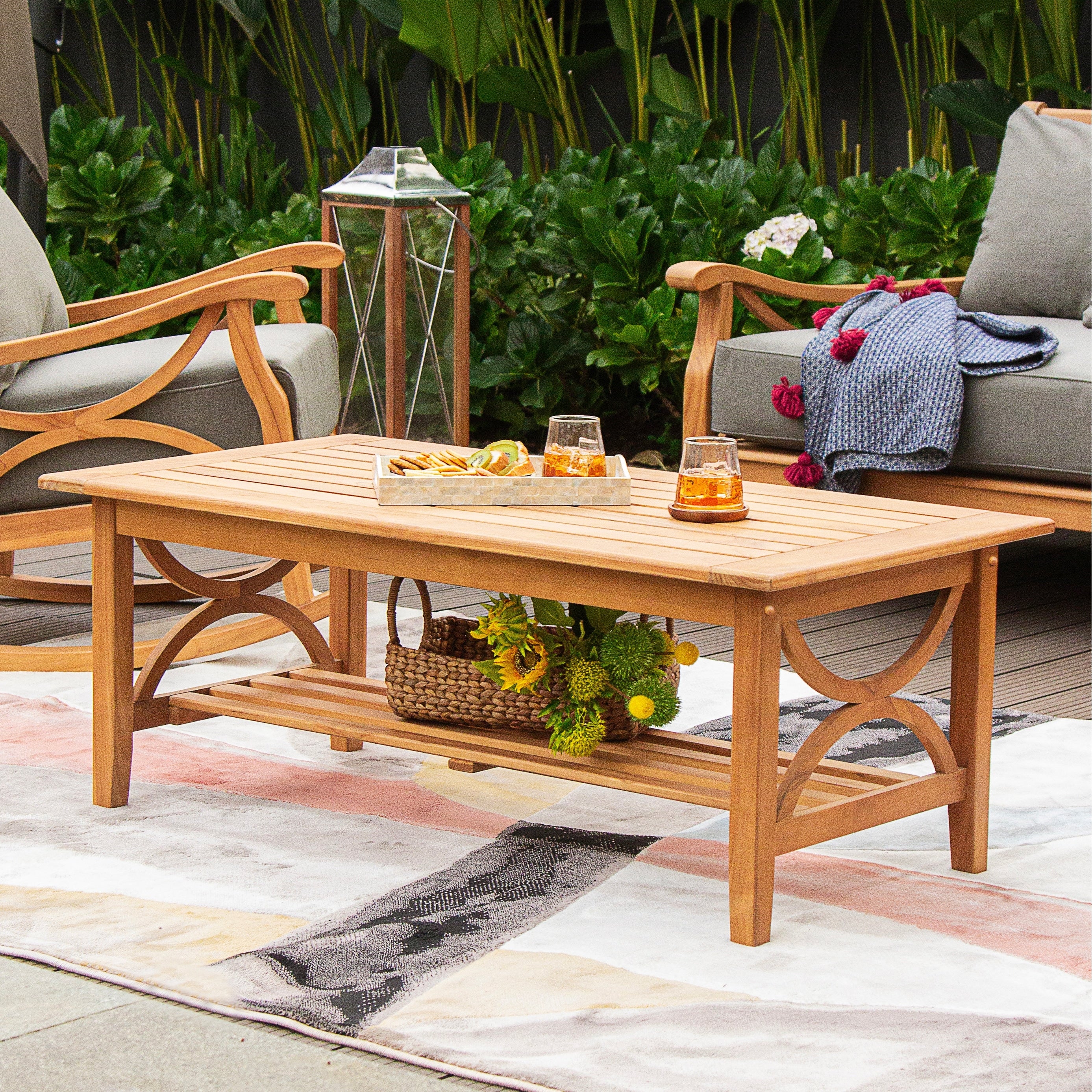 Havenside Home Lowell Teak Patio Coffee Table