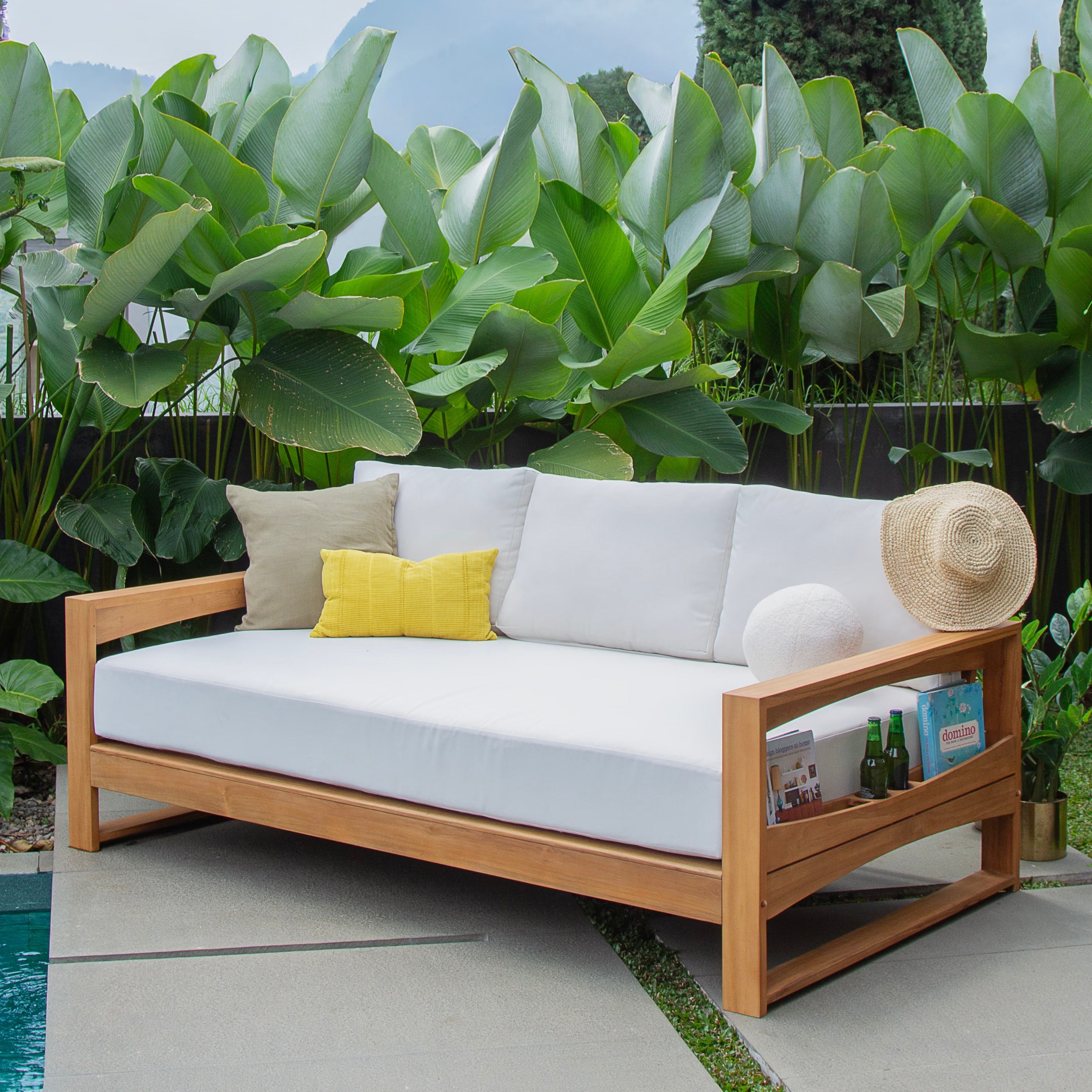 Cambridge Casual Napa Teak Outdoor Patio Daybed With Cushion