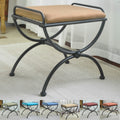 International Caravan Cambridge Iron Vanity Bench With Cushion