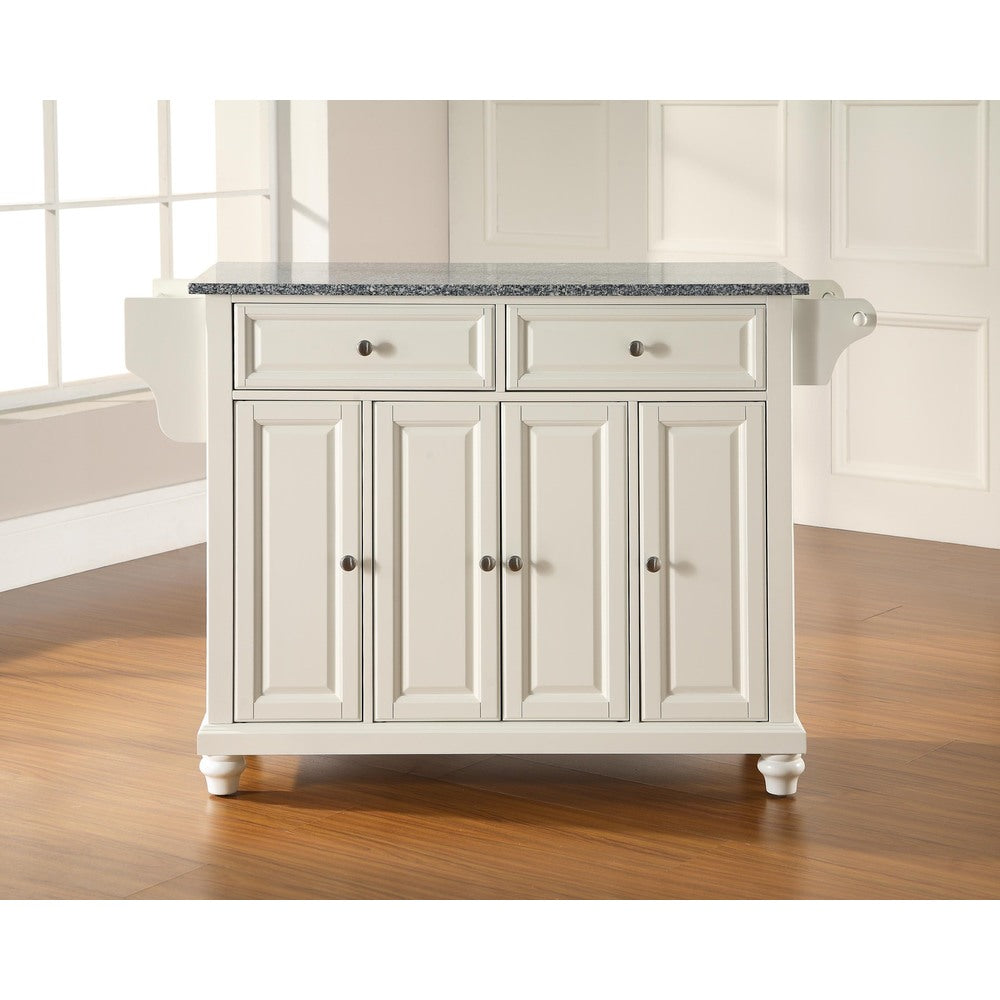 Cambridge Solid Granite Top Kitchen Island In Vintage Mahogany Finish