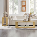 Camden 2 Piece Rectangle Coffee Table Set Mdf With Two Tier Storage Design In Natural Finish By Gdfstudio