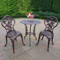 Camellia Cast Aluminum 3 Piece Bistro Set With Table And 2 Chairs N A