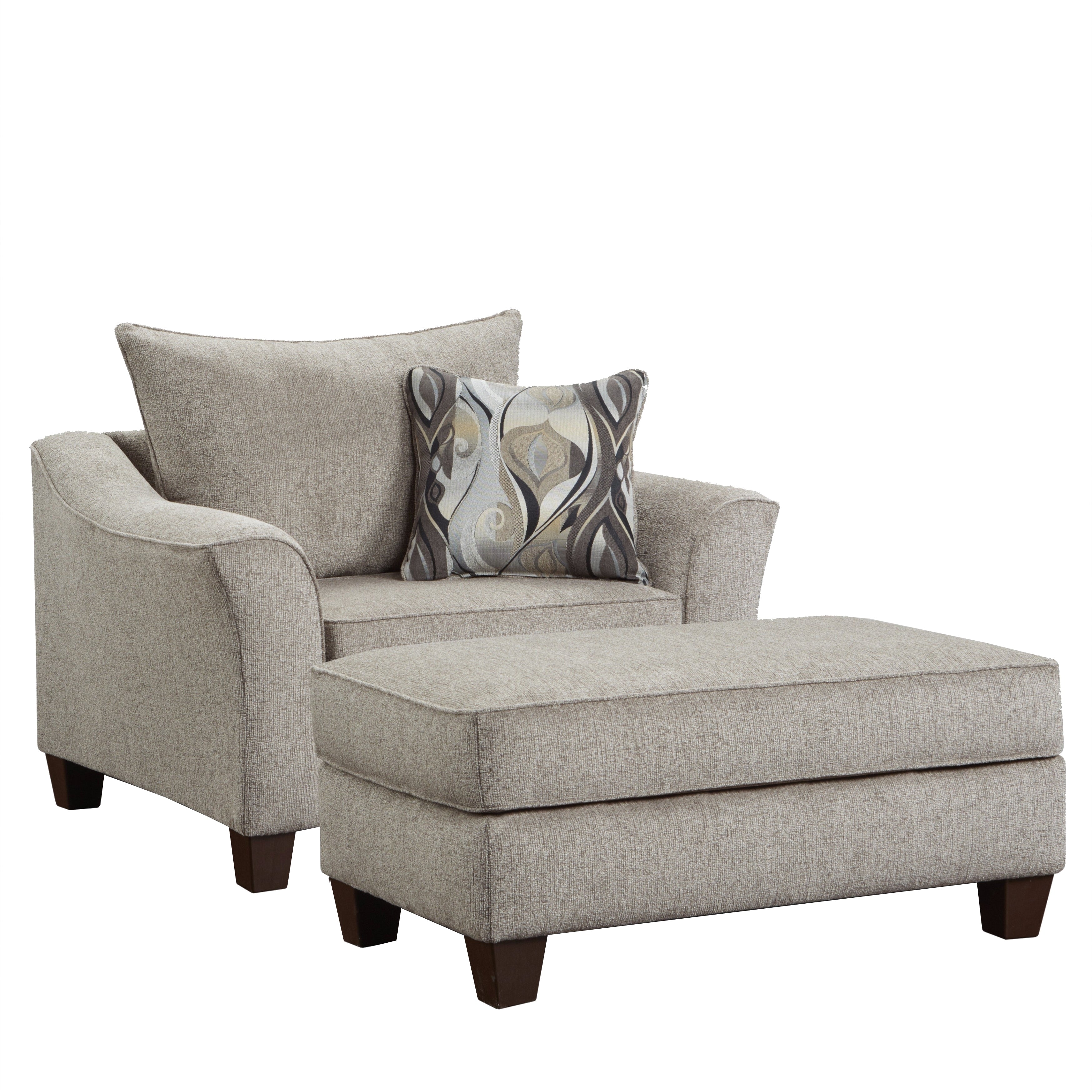 Camero Contemporary Fabric Accent Chair And Ottoman Set