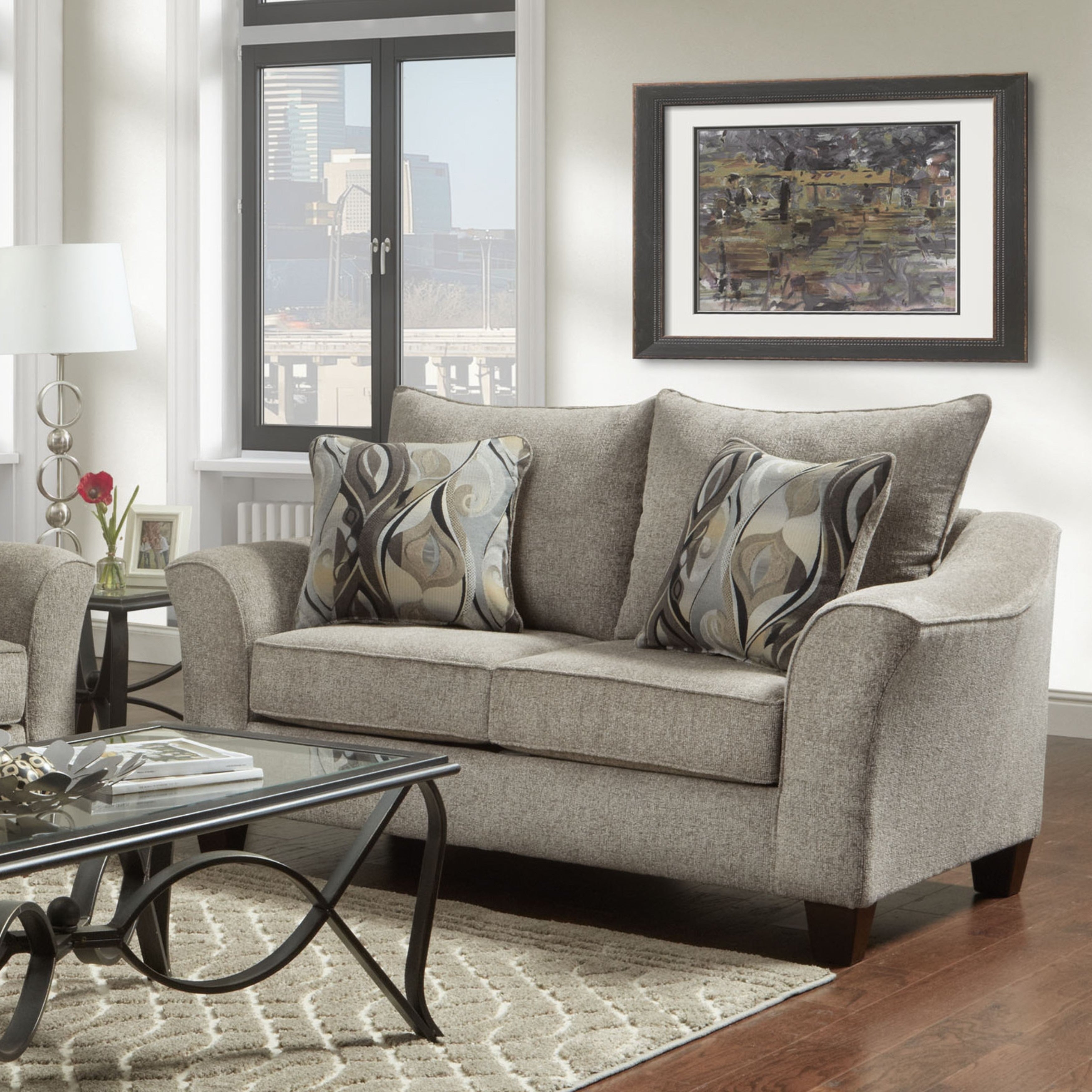 Camero Fabric Pillowback Loveseat