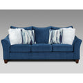 Camero Fabric Pillowback Sofa In Navy Blue