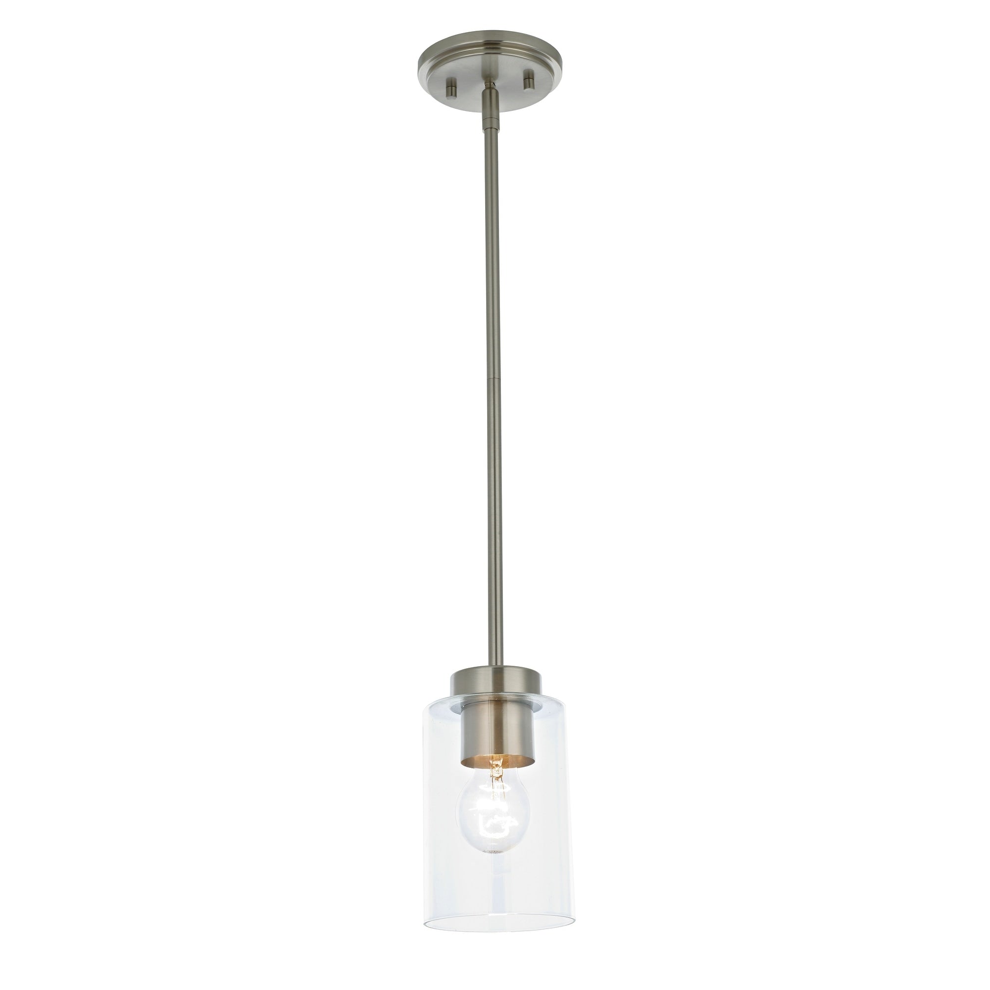 Cameron Brushed Nickel 1 Light Metal Pendant Light