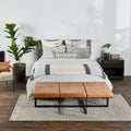 Camille 3 Piece Linen Blend Fabric Duvet Set