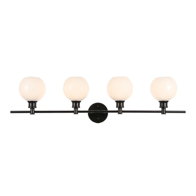 Ivy Terrace Camille 4 Light Iron And Frosted Glass Wall Sconce