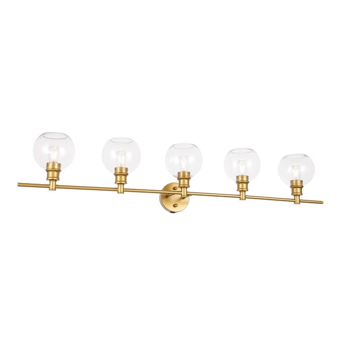 Camille 5 Light Clear Glass Wall Sconce