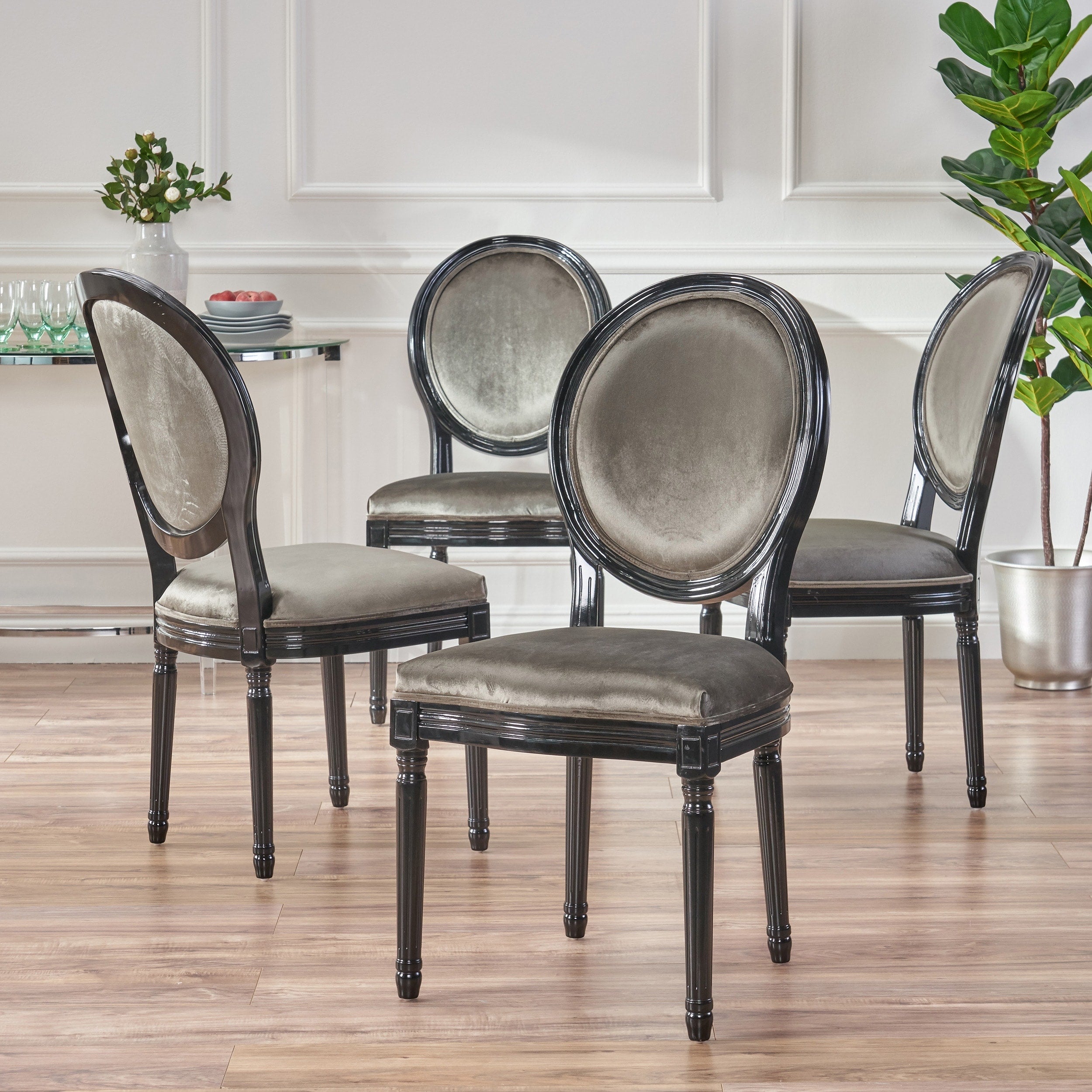Camille Contemporary Velvet Dining Chairs Set Of 4 By Christopher Knight Home