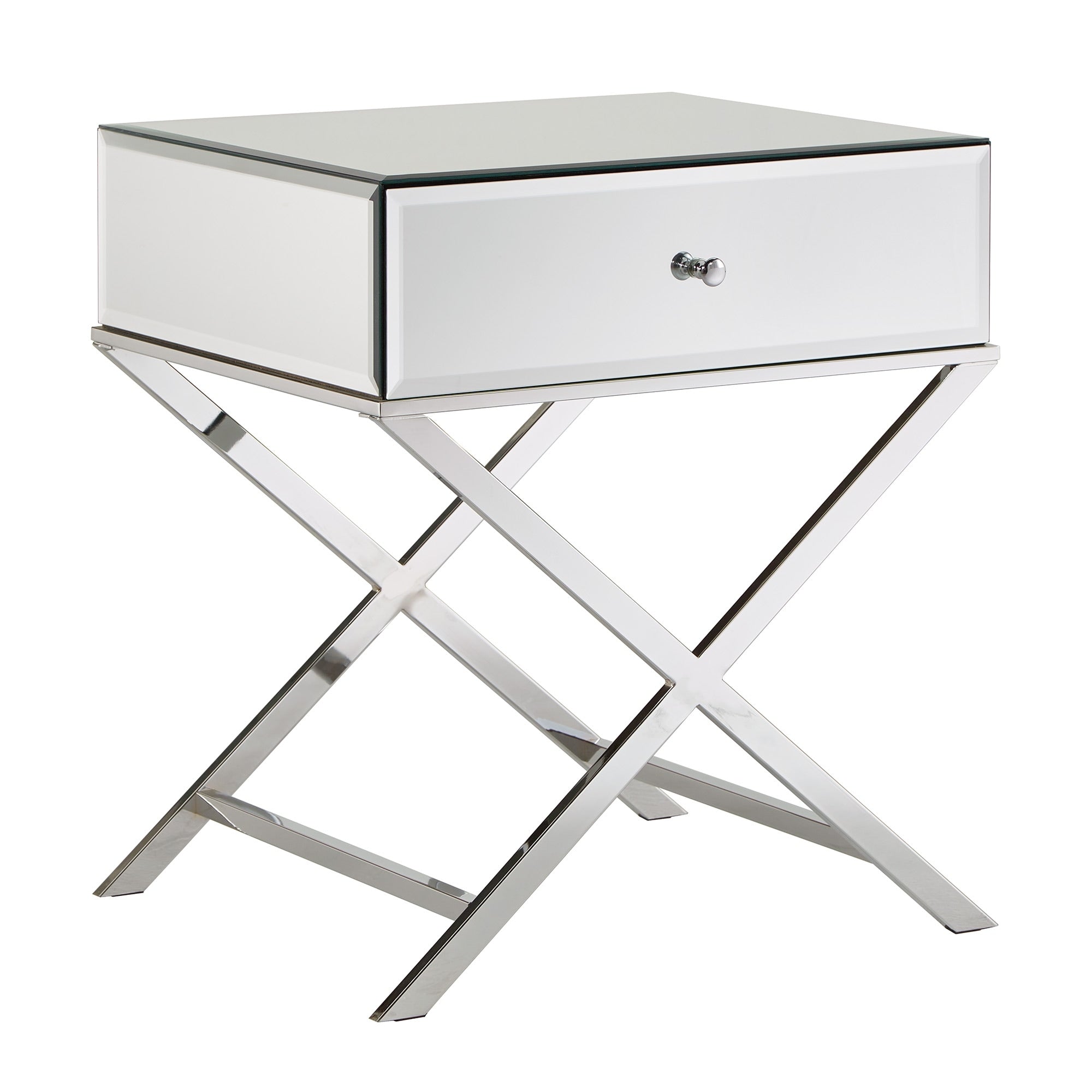 Camille X Base Mirrored Accent Campaign Table By Inspire Q Bold