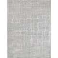 Camora Modern Handloomed Silky Nylon Light Silver Area Rug