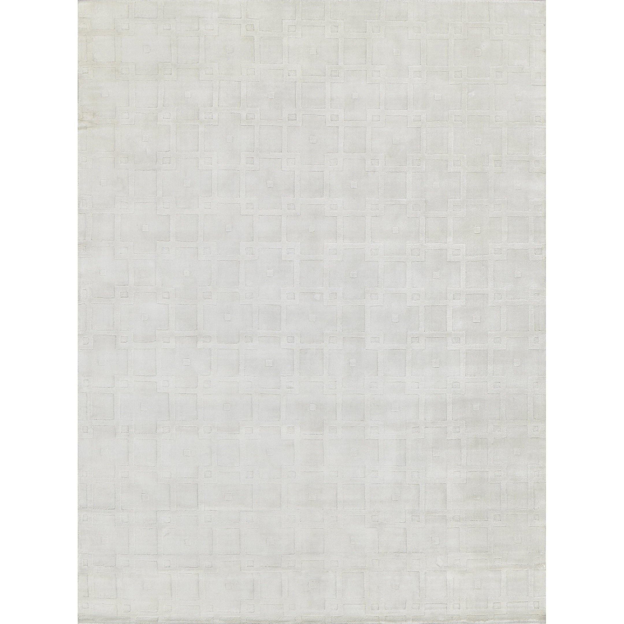 Camora Modern Handloomed Silky Nylon White Area Rug
