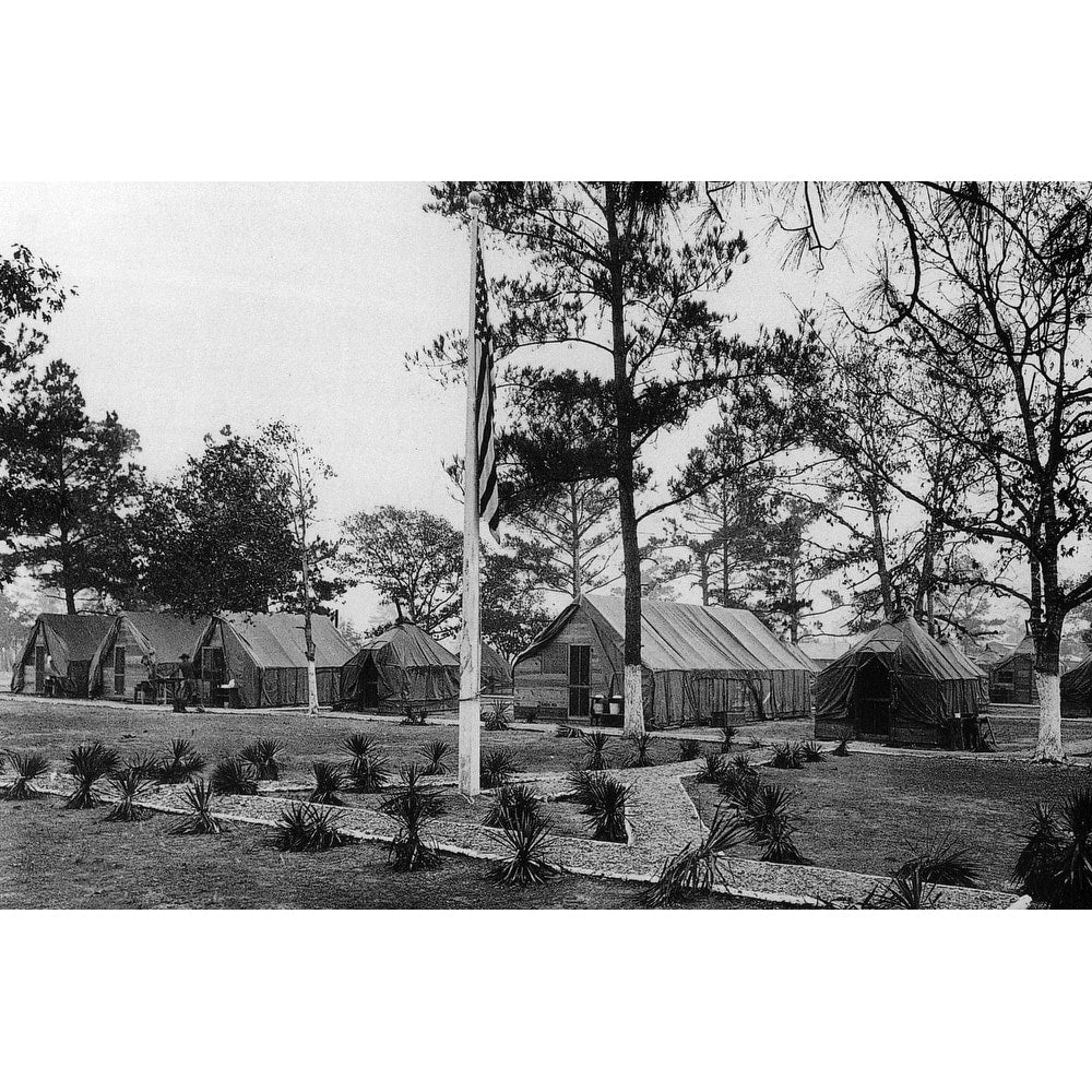 Camp Logan Black And White Gallery Wrapped Canvas