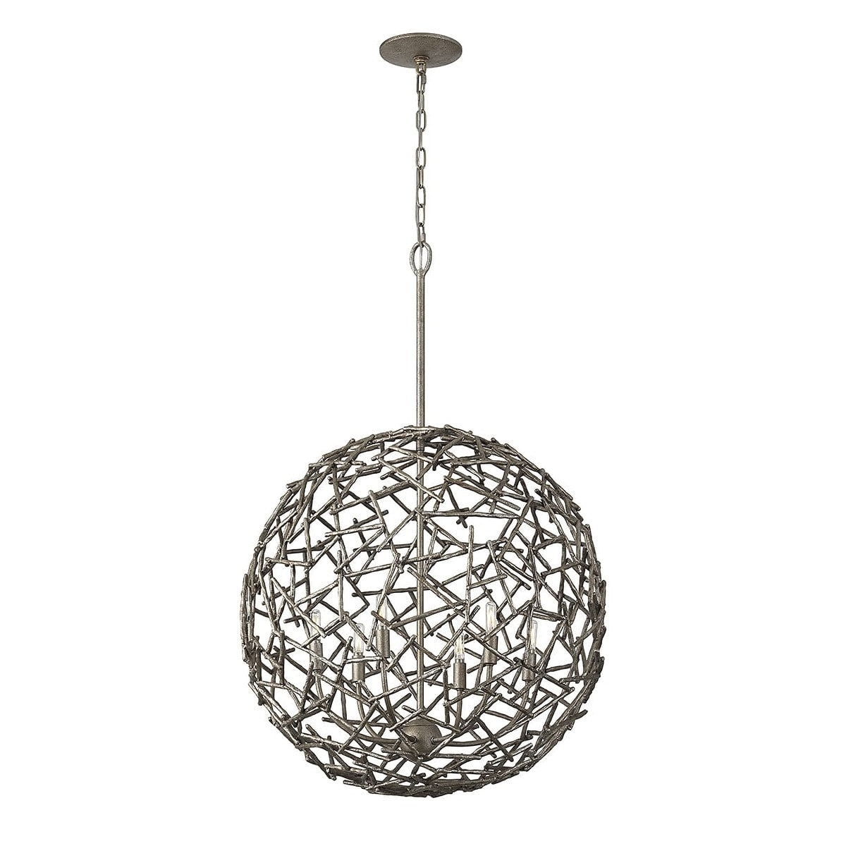 Campagne Luxe Six Light Pendant From The Hendren Collection