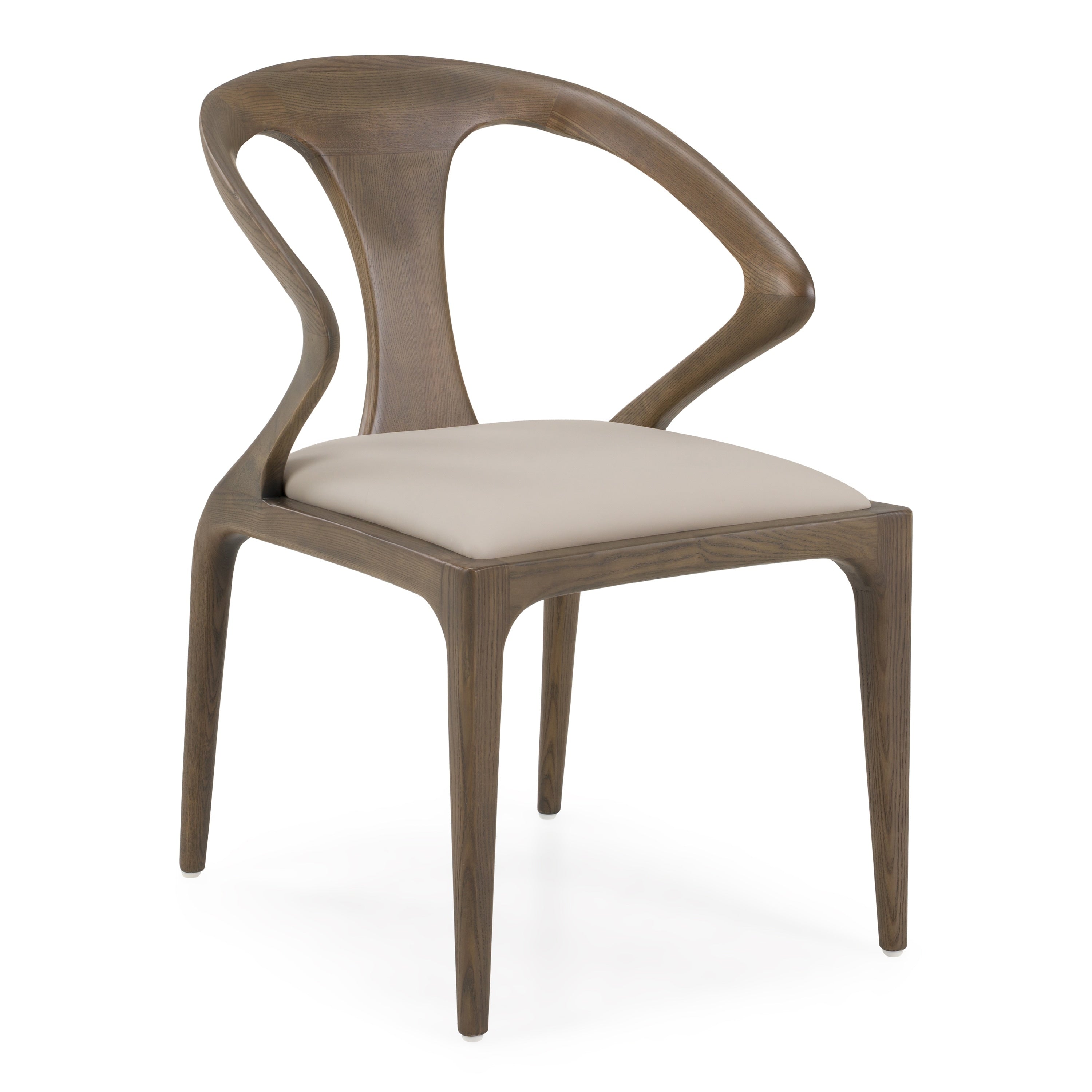 Campbell Mid Century Modern Grey Leatherette Grey Ash Dining Chair