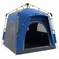 Camping Tents 4 Person Pop Up Tent Quick Setup Automatic Hydraulic Family Travel Tent Windows Doors Carry Bag Included