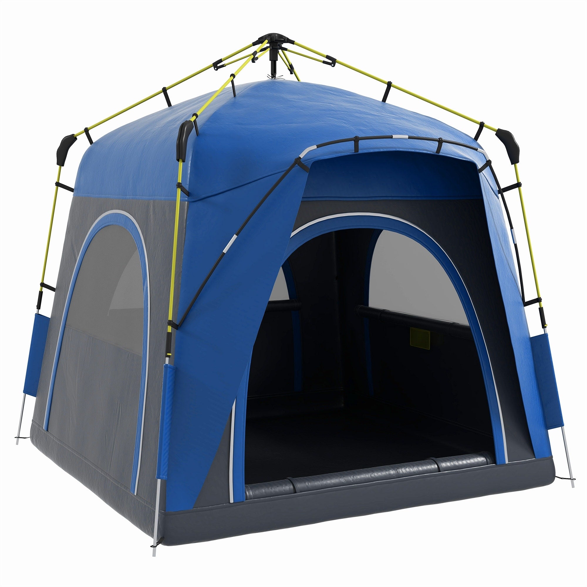 Camping Tents 4 Person Pop Up Tent Quick Setup Automatic Hydraulic Family Travel Tent Windows Doors Carry Bag Included