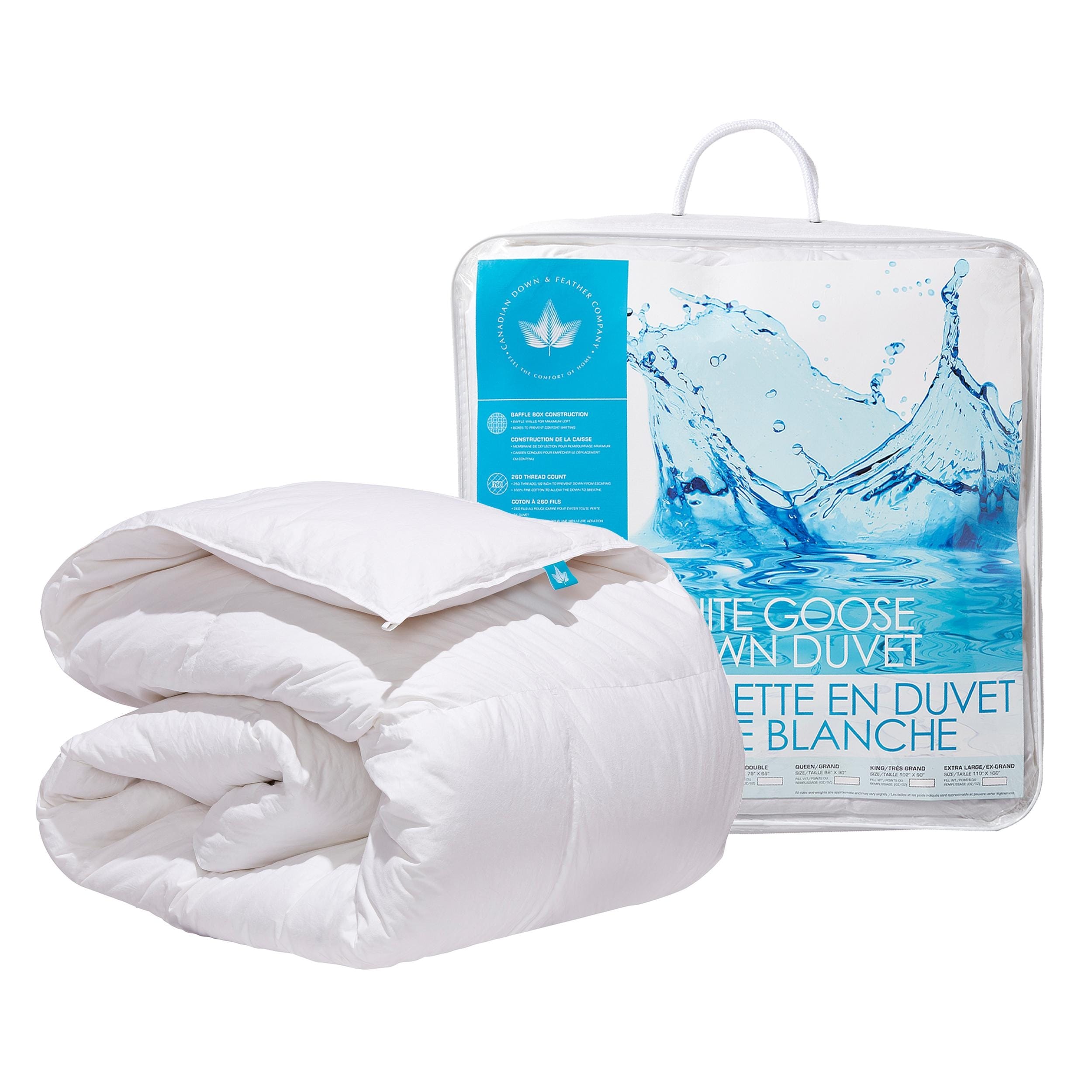 Canadian Down Feather Company White Goose Down Comforter Regular Weight
