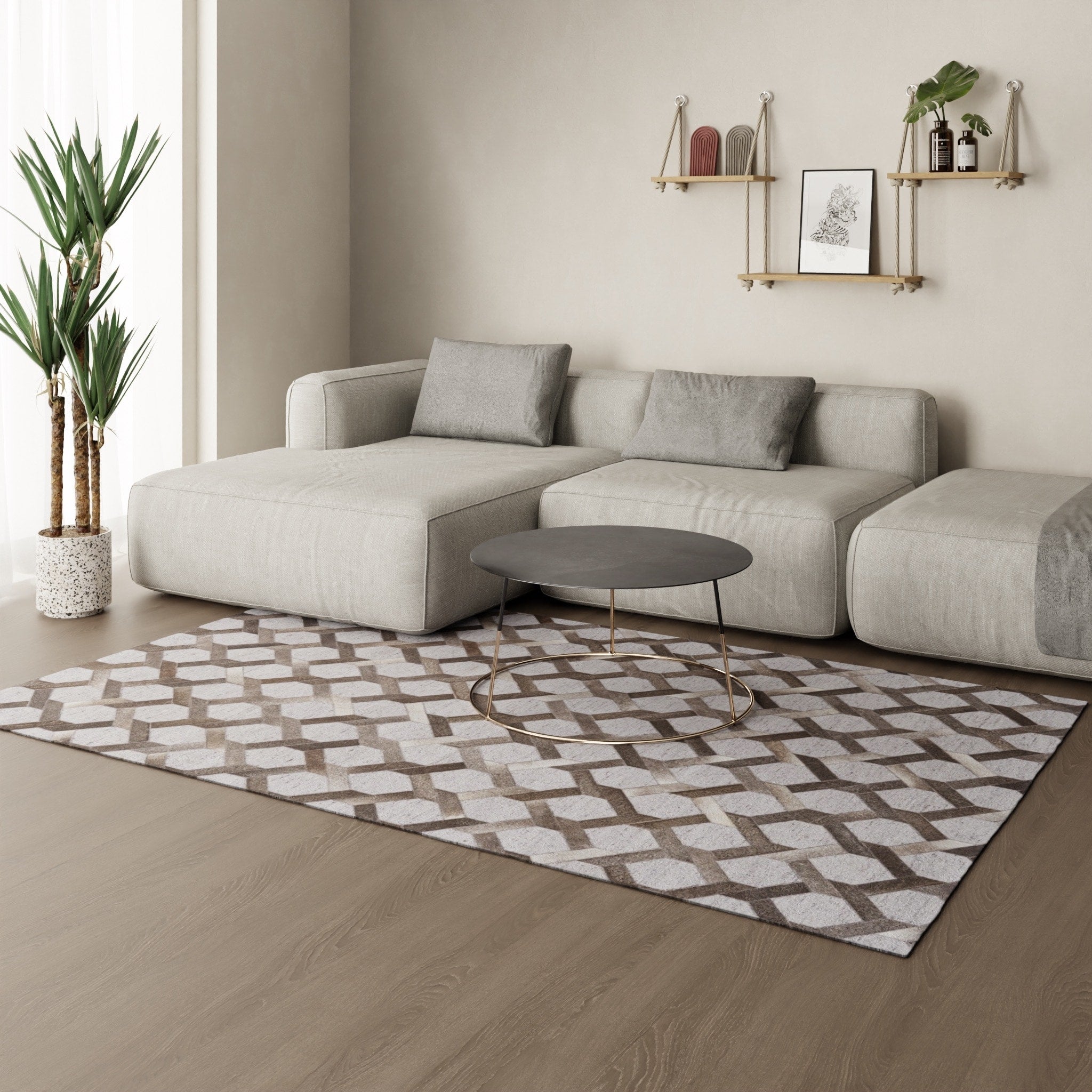 Grand Bazaar Canady Steel Storm Wool Rug 96 X 136