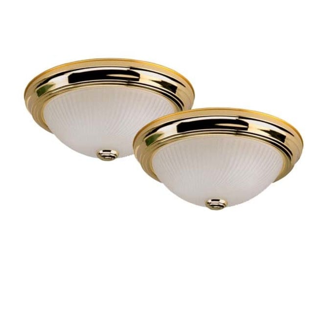 Canarm Ifm21103T 2 Light 11 Wide Flush Mount Ceiling Fixture Pack Of 2 Polished Brass N A