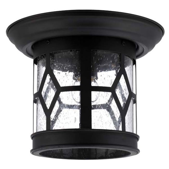 Canarm Iol207 Atlanta 1 Light 10 Wide Outdoor Flush Mount Lantern Ceiling Fixture Black N A