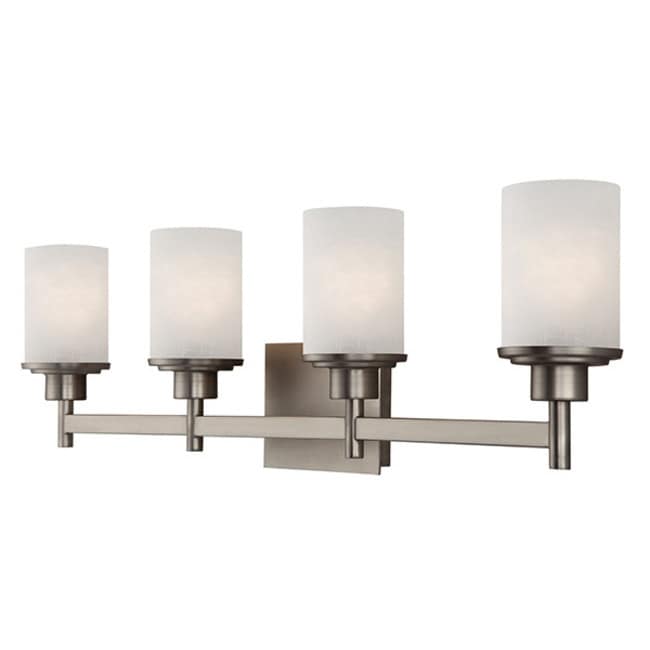 Canarm Ivl408A04 Lyndi 4 Light 30 Wide Bathroom Vanity Light With Glass Shades Brushed Nickel N A