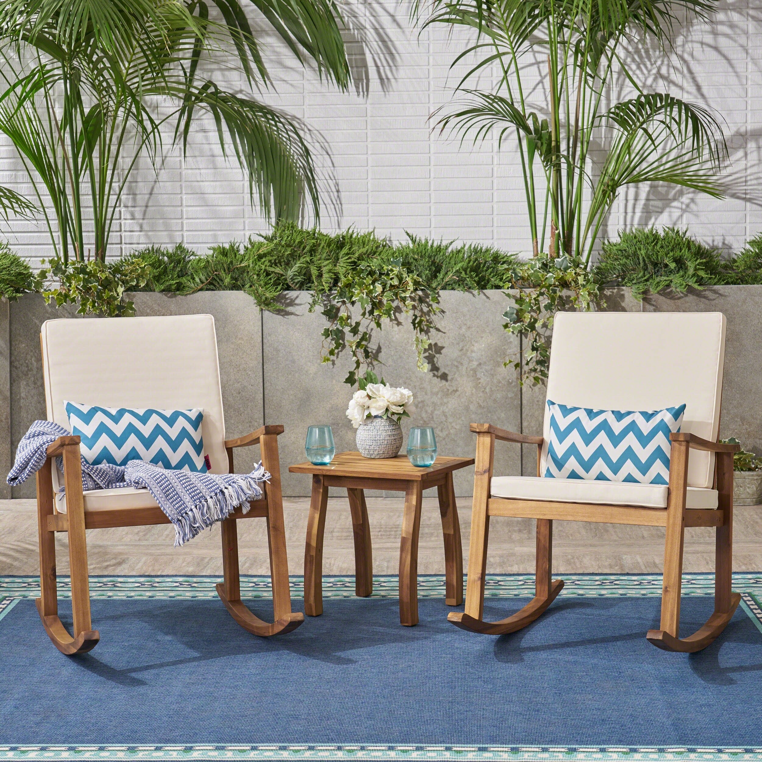 Candel Outdoor Rocking Chairs With Side Table By Chirstopher Knight Home