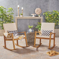 Candel Outdoor Acacia Wood Rocking Chair Set Of 2 By Christopher Knight Home