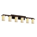 Candlearia Dakota 6 Light Dark Bronze Bath Bar Cream Cylinder W Flat Rim Shade