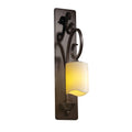 Candlearia Victoria 1 Light Dark Bronze Wall Sconce Tall Cream Cylinder W Melted Rim Shade