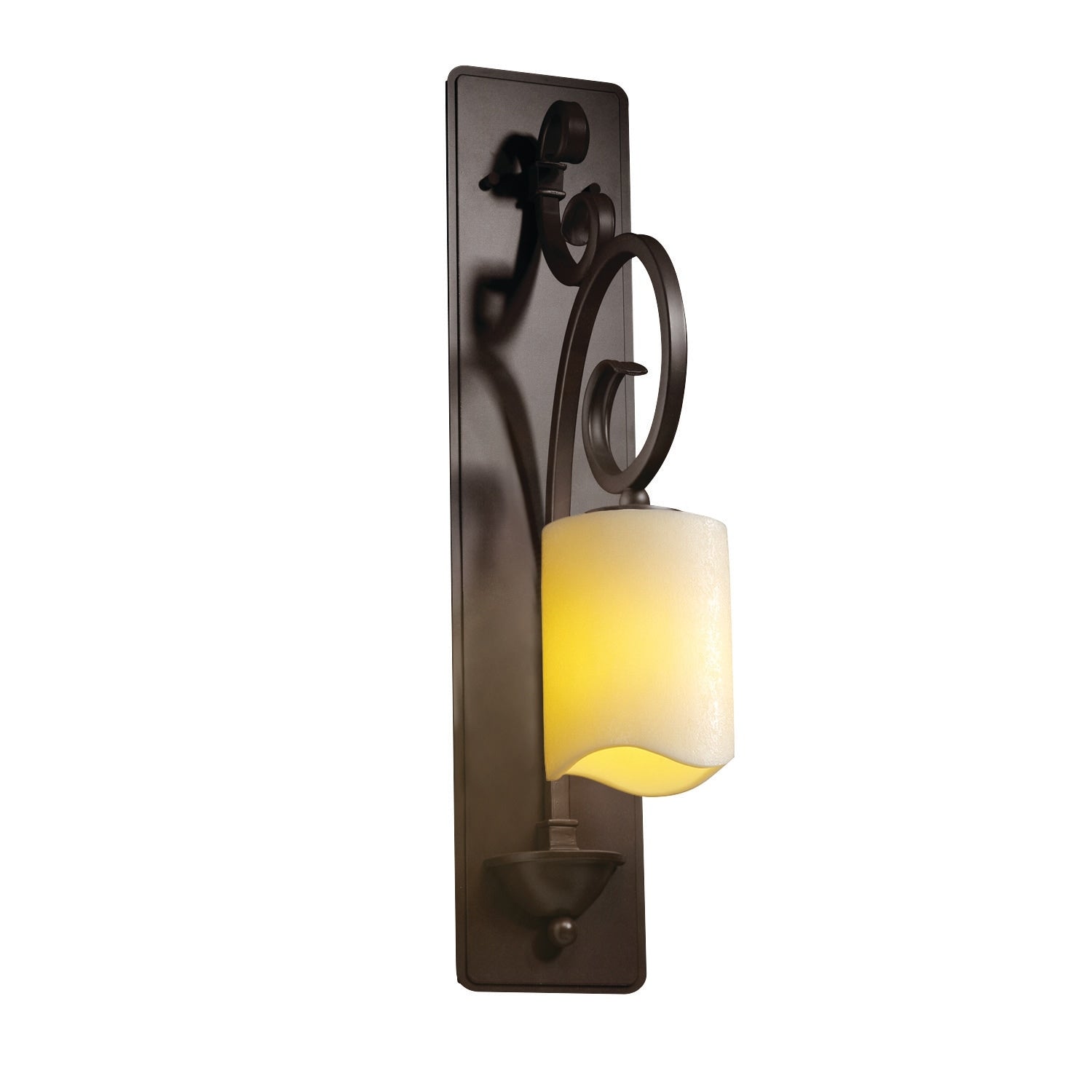 Candlearia Victoria 1 Light Dark Bronze Wall Sconce Tall Cream Cylinder W Melted Rim Shade