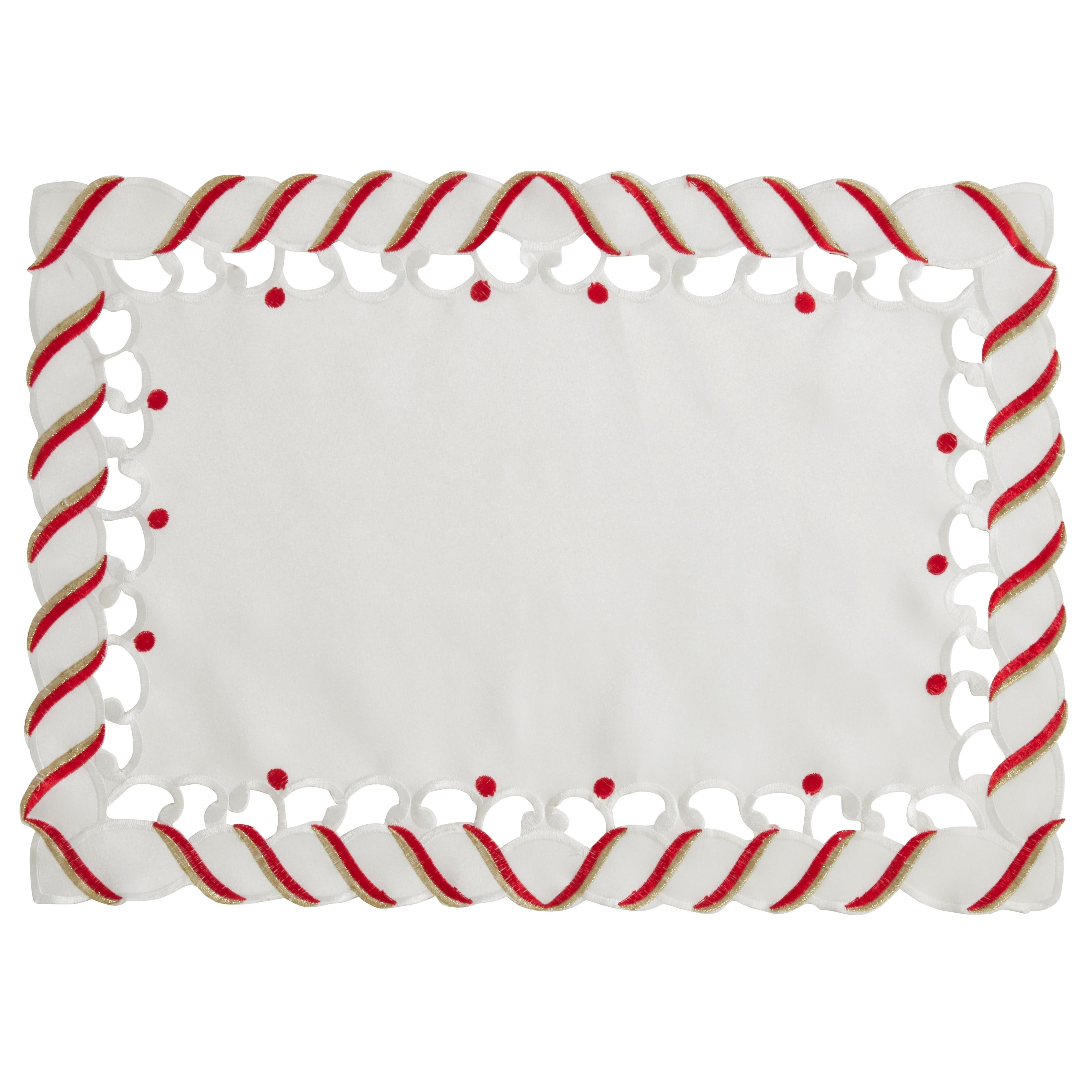 Candy Cane Design Christmas Holiday Placemats Set Of 4