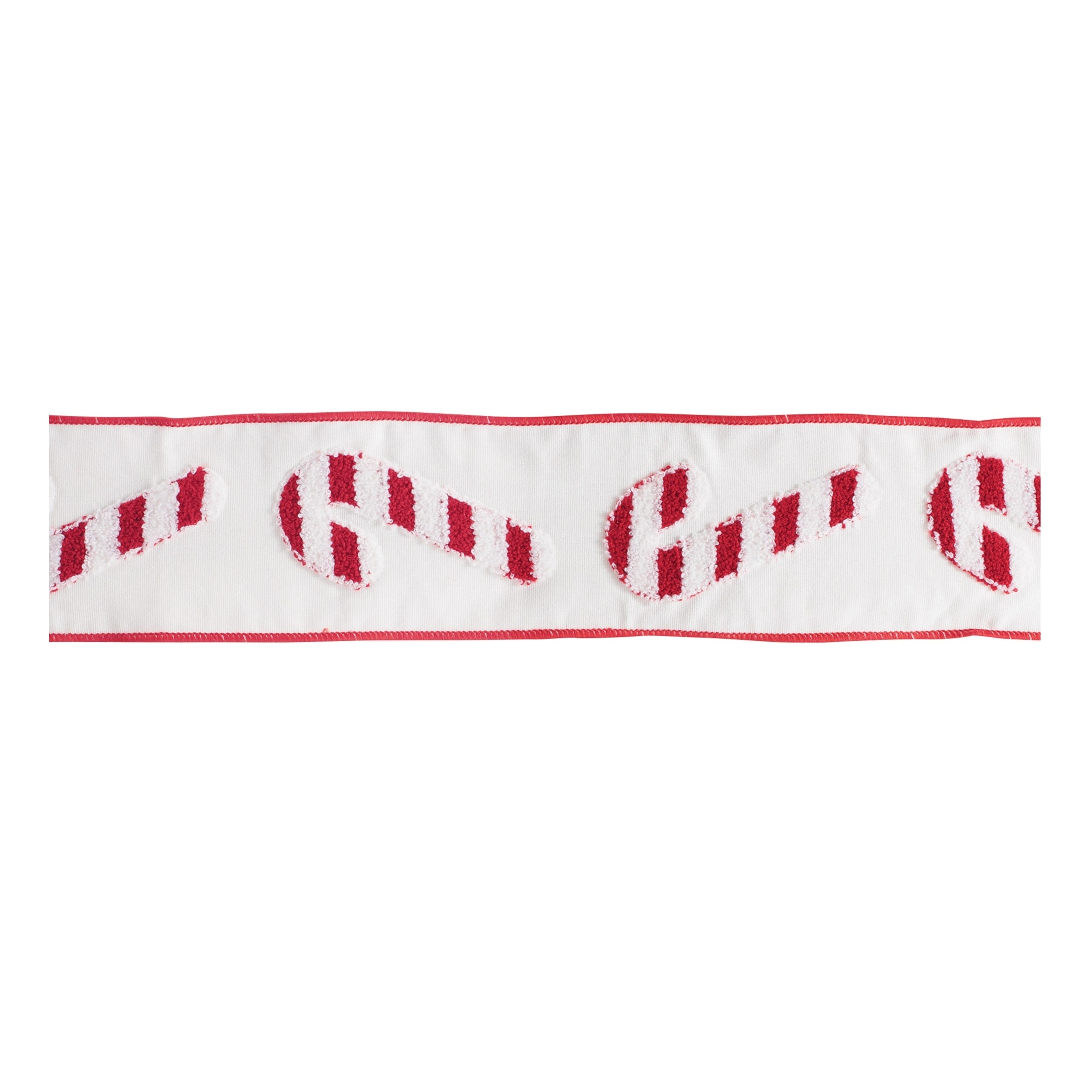 Candy Cane Wired Cotton Ribbon 4 X 5 Yds.