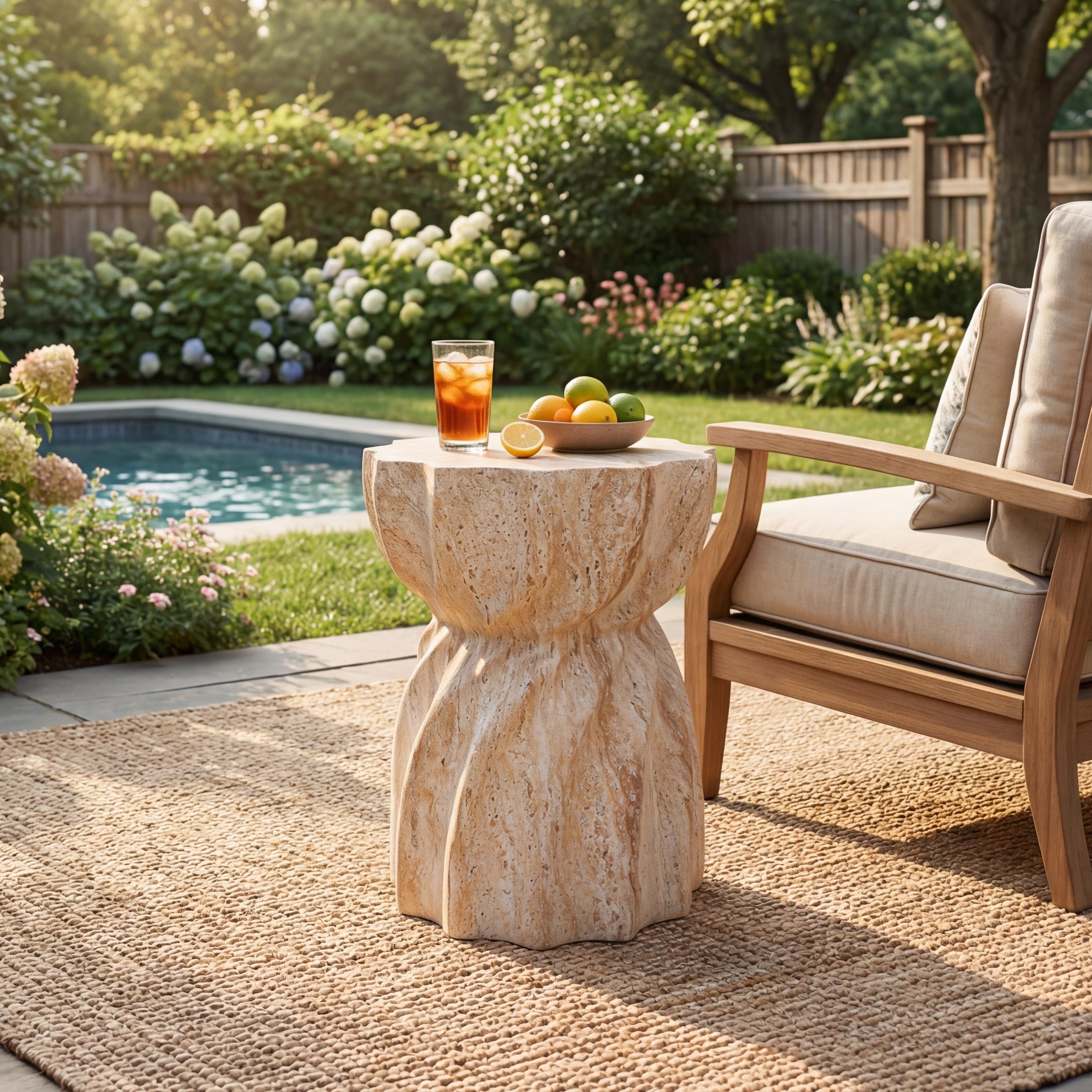 Canis Outdoor Contemporary Lightweight Concrete Accent Side Table By Christopher Knight Home 14.00 W X 14.00 D X 18.50 H