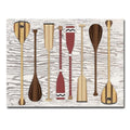 Canoe Paddles And Oar By Edward M. Fielding Gallery Wrapped Canvas Giclee Art 24 In X 32 In