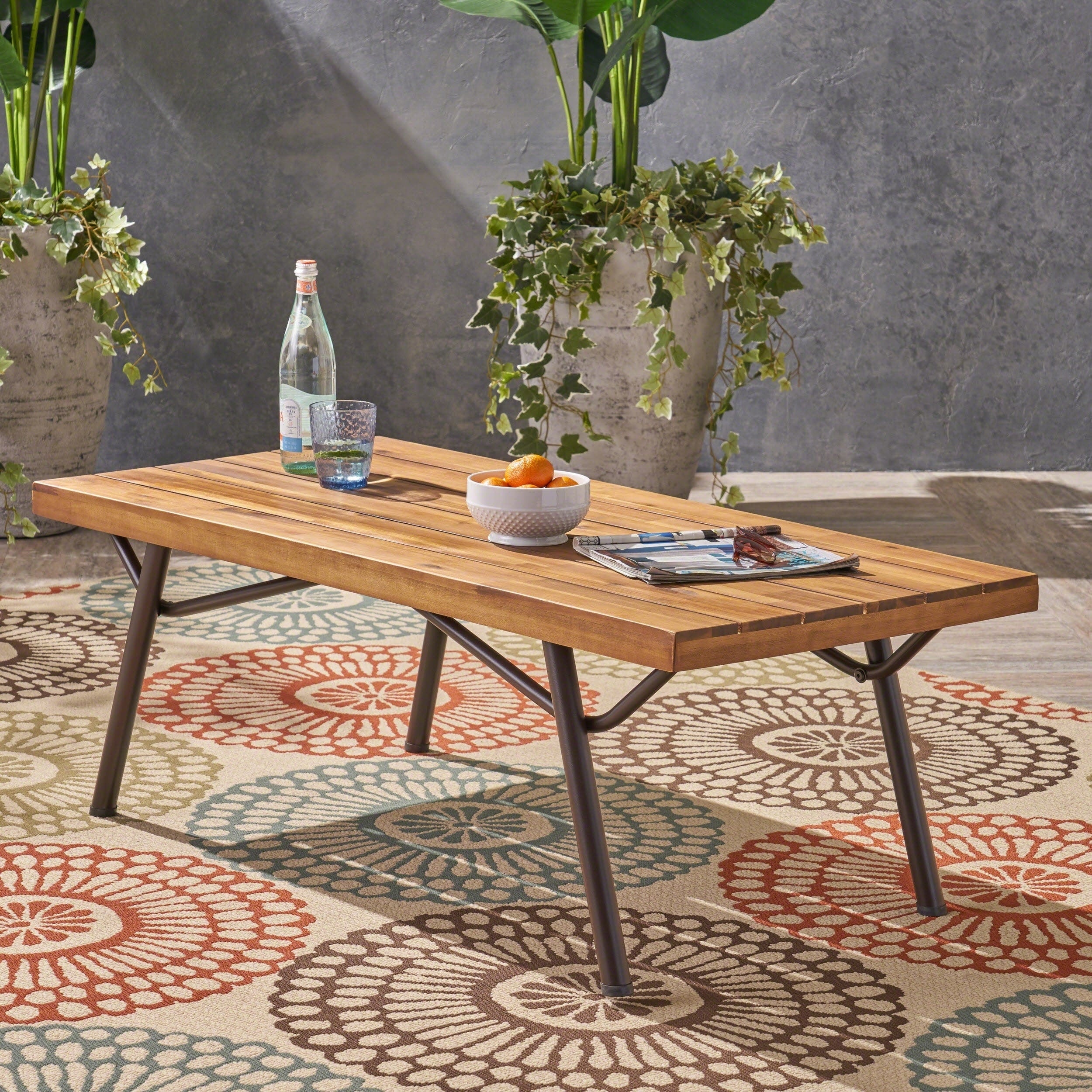 Canoga Outdoor Industrial Coffee Table By Christopher Knight Home