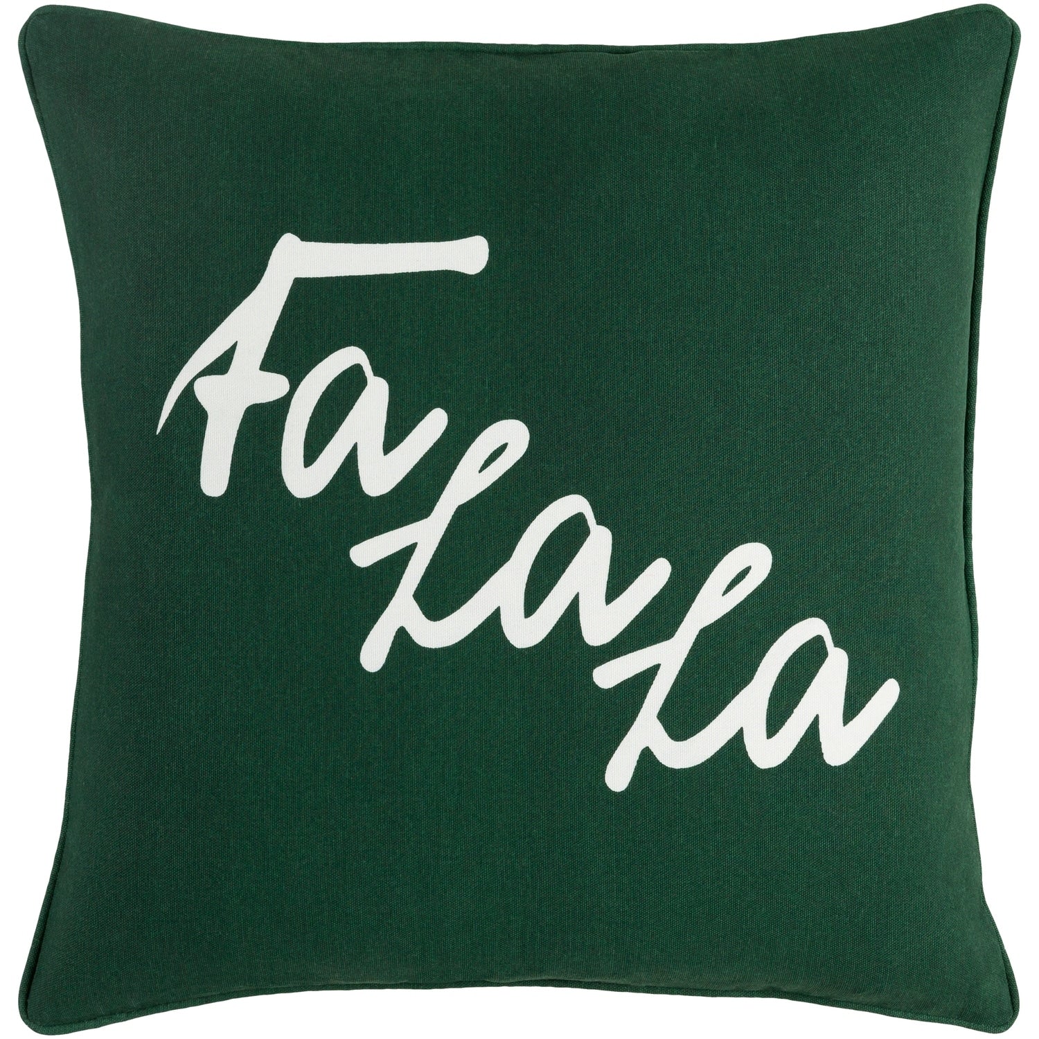 Cantate Fa La La Holiday Dark Green Feather Down Or Poly Filled Throw Pillow 18 Inch