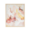 Canvas Abstract Framed Wall Art With Light Brown Frame Pink Roche River Decor