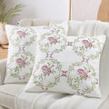 Copper Grove Vocklabruck Canvas Pillow Shells With Rose Embellishments Set Of 2