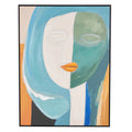 Canvas Woman Impressionist Framed Wall Art With Brushed Paint Strokes And Black Frame Multi Colored Roche River Decor