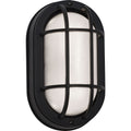 Afx Cape 1 Light Black Led Outdoor Sconce Frosted Ribbed Glass Shade