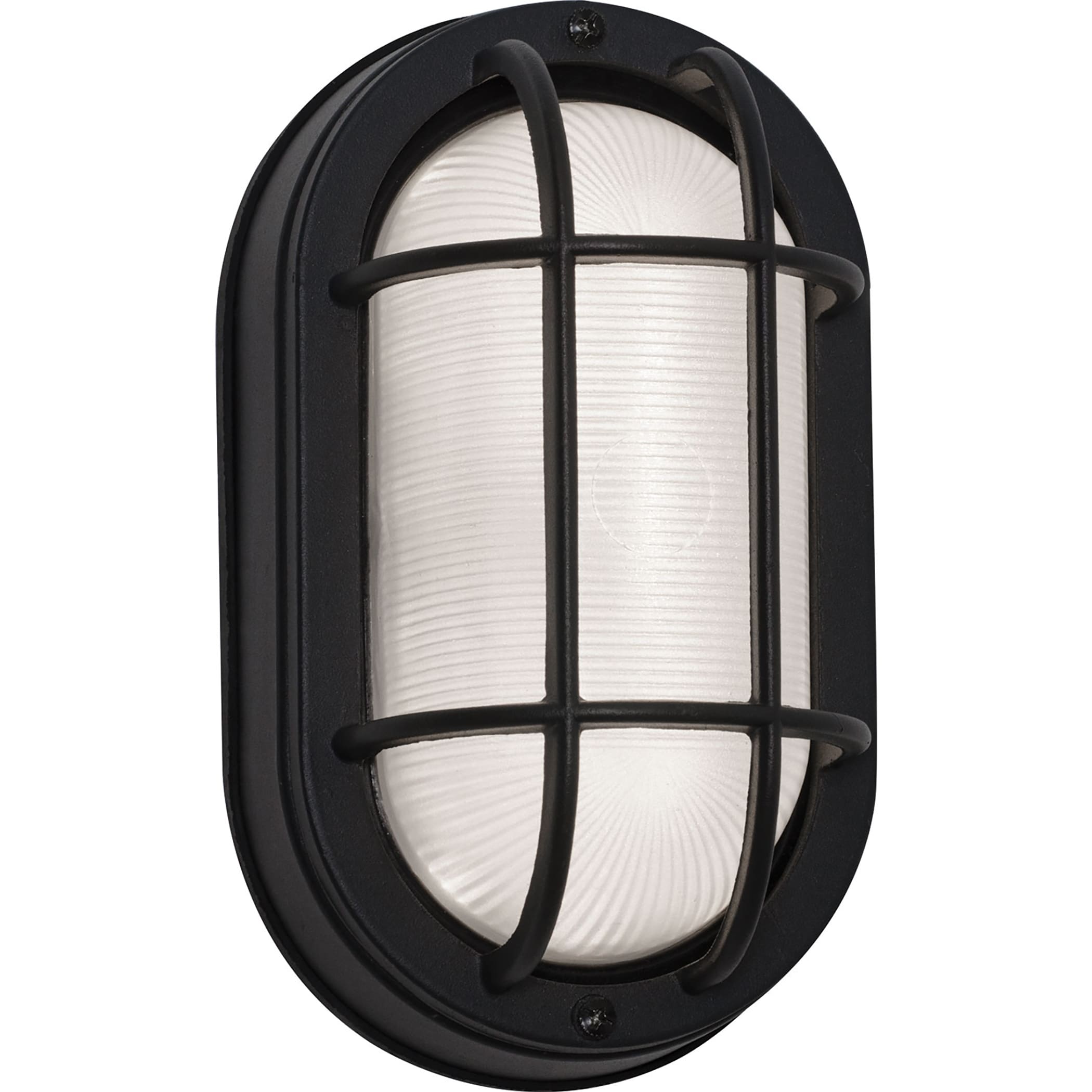 Afx Cape 1 Light Black Led Outdoor Sconce Frosted Ribbed Glass Shade
