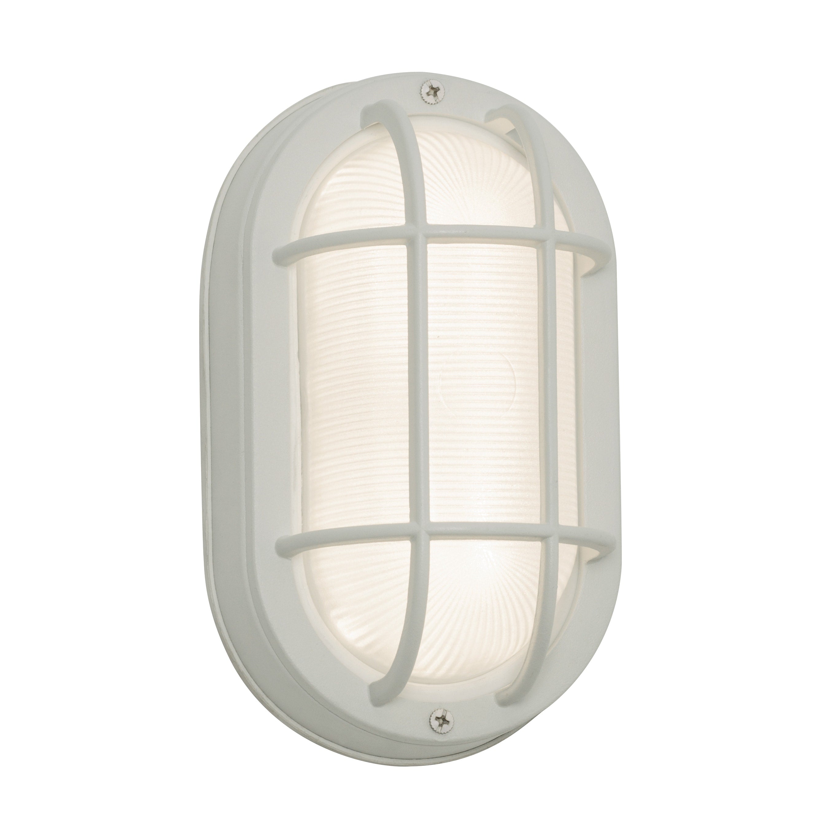 Afx Cape 1 Light White Led Outdoor Sconce Frosted Ribbed Glass Shade